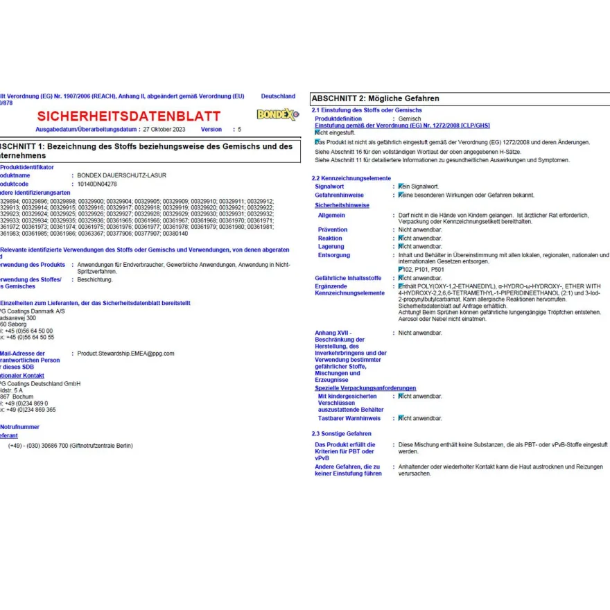 BONDEX Dauerschutz-Lasur 0.75 LTR Wetterschutzlasur Fensterlasur Türenlasur