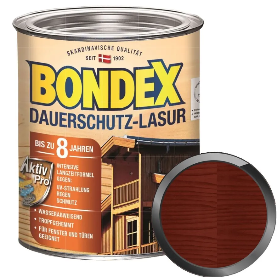 BONDEX Dauerschutz-Lasur 0.75 LTR Wetterschutzlasur Fensterlasur Türenlasur