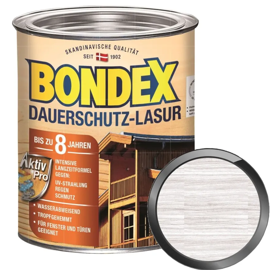 BONDEX Dauerschutz-Lasur 0.75 LTR Wetterschutzlasur Fensterlasur Türenlasur