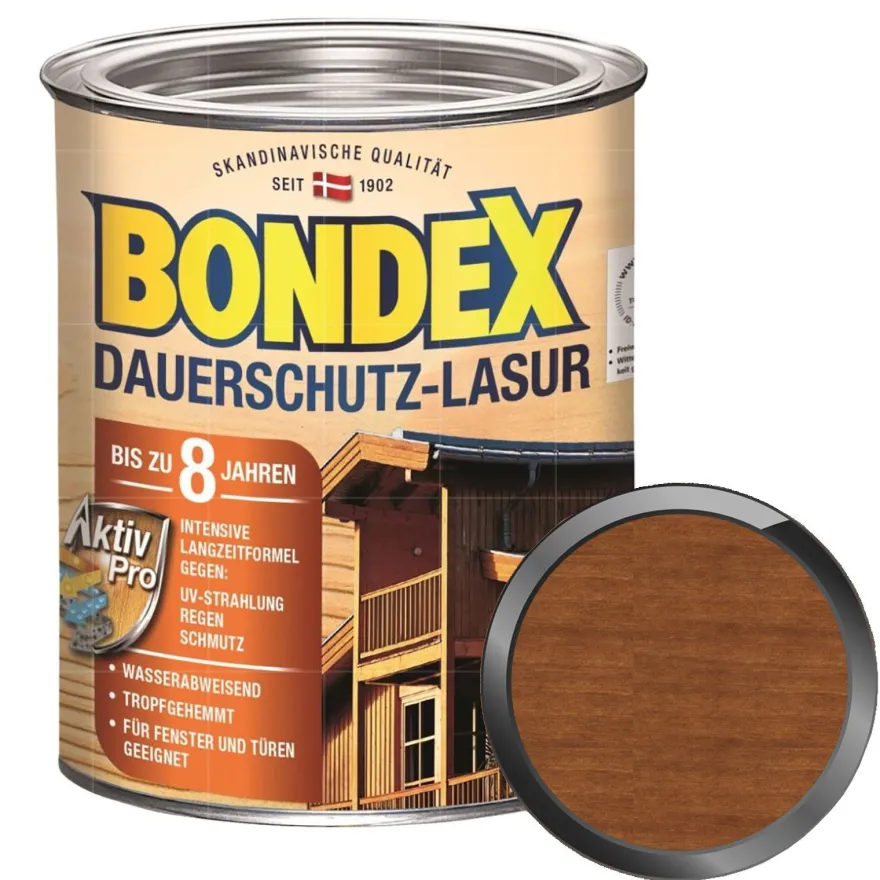 BONDEX Dauerschutz-Lasur 0.75 LTR Wetterschutzlasur Fensterlasur Türenlasur