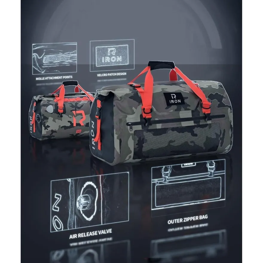 Borleni Motorrad Hecktasche Gepäckrolle 50L wasserdicht - Premium Tasche mit