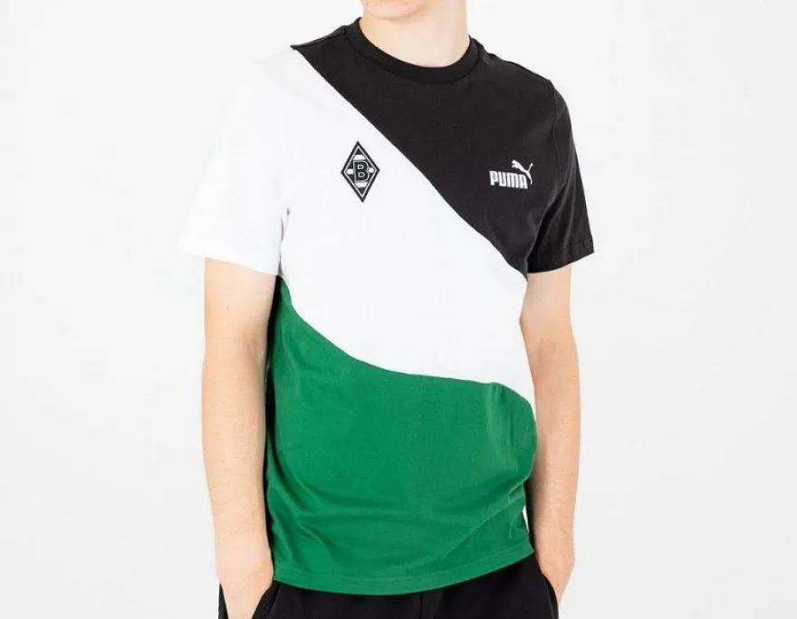 Borussia Mönchengladbach Puma T-Shirt Power Cat schwarz-weiß-grün