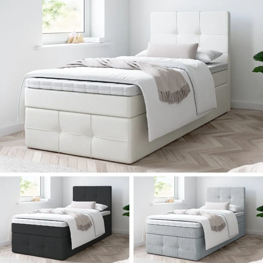 Boxspringbett Bett Einzelbett FARO Premium MINI mit Bettkästen