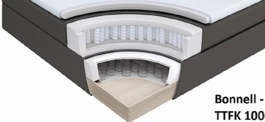 Boxspringbett Isabelle 180 x 200 cm Leder Optik weiß 7 Zonen Multi Tonnentaschenfede