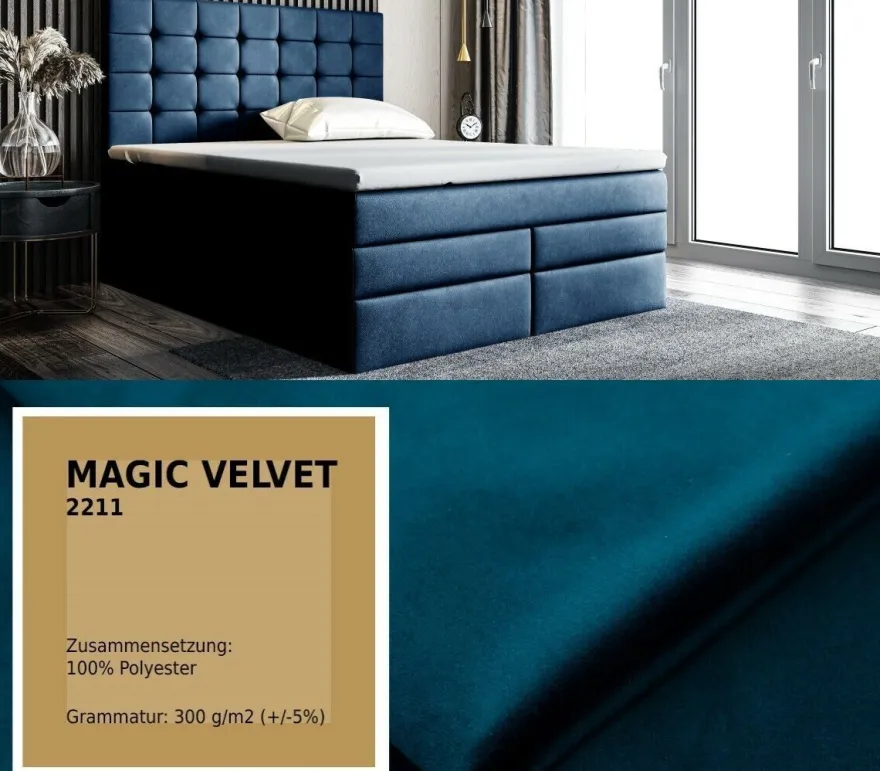 Boxspringbett MAGNUS Doppelbett Ehebett Bettkasten 140 160 180 200 Taschenfeder