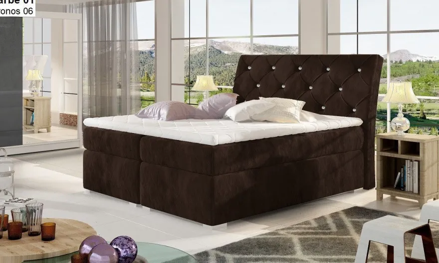 Boxspringbett mit 2 Bettkasten Beverly 180x200 Polsterbett weiß grau schwarz beige