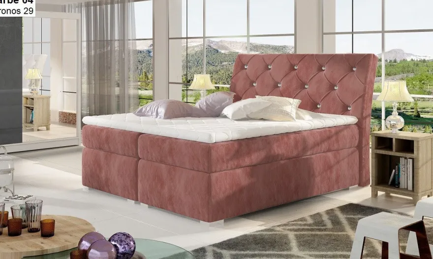 Boxspringbett mit 2 Bettkasten Beverly 180x200 Polsterbett weiß grau schwarz beige