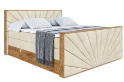 Boxspringbett mit Matratze, Topper, Polsterbett mit Bettkasten LOLLI6-Z KING