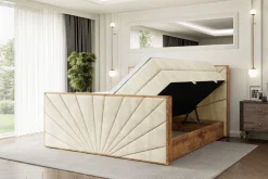 Boxspringbett mit Matratze, Topper, Polsterbett mit Bettkasten LOLLI6-Z KING