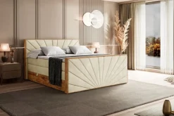 Boxspringbett mit Matratze, Topper, Polsterbett mit Bettkasten LOLLI6-Z KING