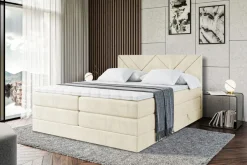 Boxspringbett mit Matratze, Topper, Polsterbett mit Bettkasten BARWA KING
