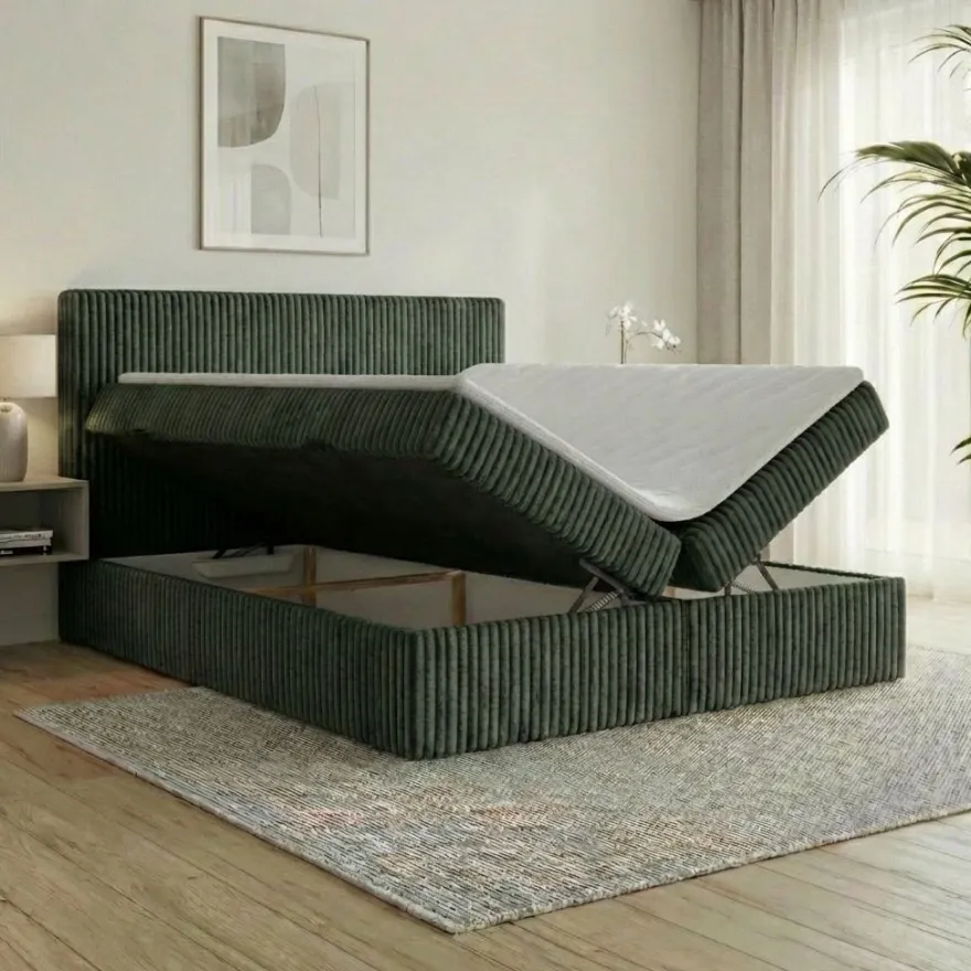 Boxspringbett RALF mit Bettkasten und Topper H2/H3/H4 - Doppelbett in vielen Größen