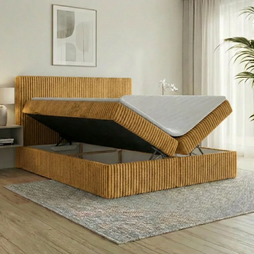 Boxspringbett RALF mit Bettkasten und Topper H2/H3/H4 - Doppelbett in vielen Größen