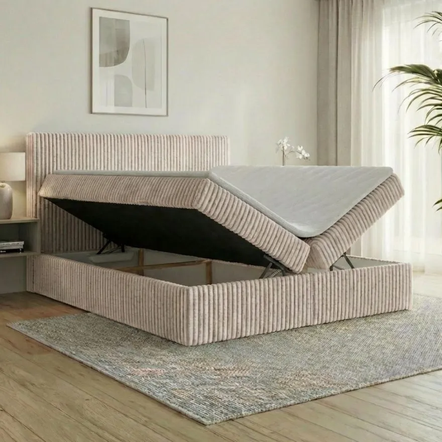 Boxspringbett RALF mit Bettkasten und Topper H2/H3/H4 - Doppelbett in vielen Größen