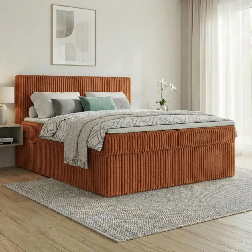 Boxspringbett RALF mit Bettkasten und Topper H2/H3/H4 - Doppelbett in vielen Größen
