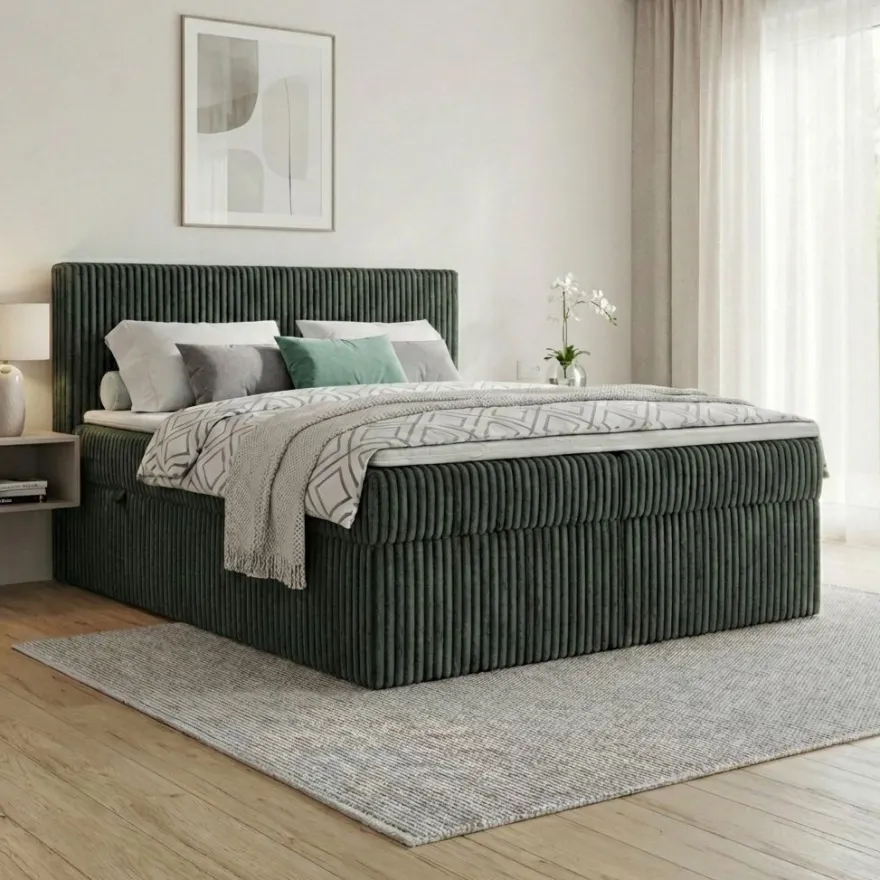 Boxspringbett RALF mit Bettkasten und Topper H2/H3/H4 - Doppelbett in vielen Größen