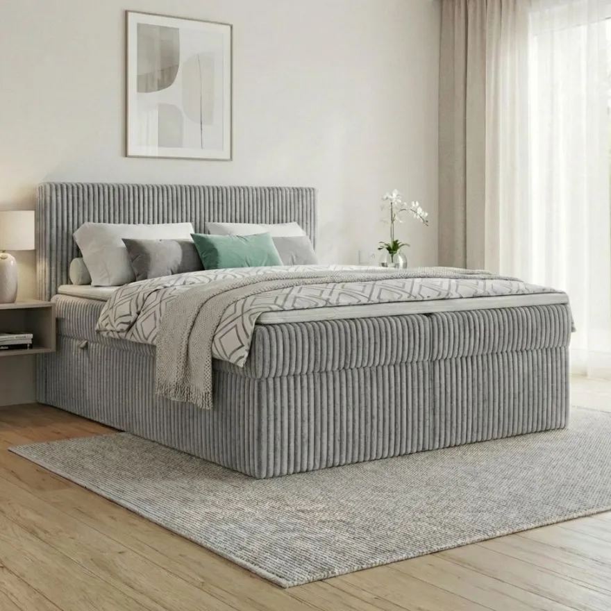 Boxspringbett RALF mit Bettkasten und Topper H2/H3/H4 - Doppelbett in vielen Größen