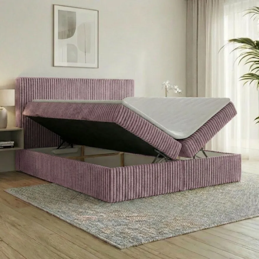 Boxspringbett RALF mit Bettkasten und Topper H2/H3/H4 - Doppelbett in vielen Größen