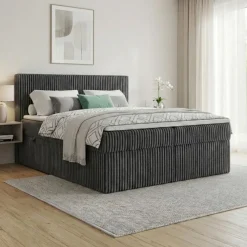 Boxspringbett RALF mit Bettkasten und Topper H2/H3/H4 - Doppelbett in vielen Größen