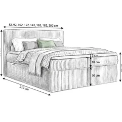 Boxspringbett RALF mit Bettkasten und Topper H2/H3/H4 - Doppelbett in vielen Größen
