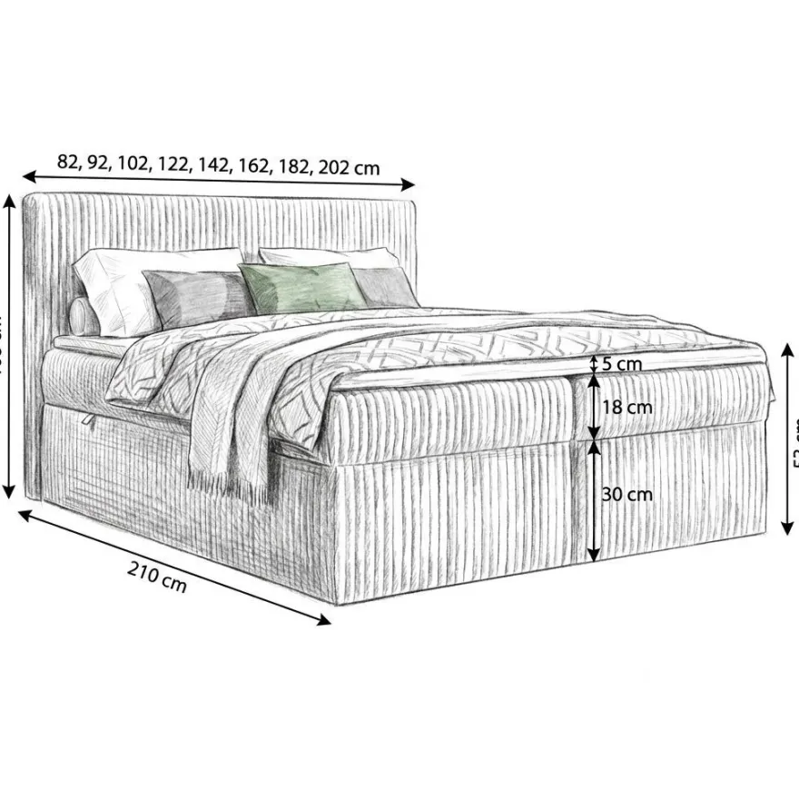 Boxspringbett RALF mit Bettkasten und Topper H2/H3/H4 - Doppelbett in vielen Größen