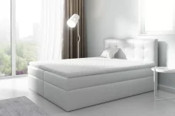 Boxspringbett Schlafzimmerbett PARLA 160x200cm Kunstleder Weiss