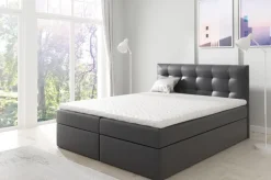 Boxspringbett Schlafzimmerbett OVIEDO 180x200cm Kunstleder Schwarz