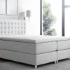Boxspringbett Schlafzimmerbett Bett BAROS Stoff Hellgrau 160x200cm