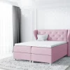 Boxspringbett Schlafzimmerbett Arianna 140x200cm Stoff Rose