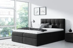 Boxspringbett Schlafzimmerbett CARMEN 200x200cm Schwarz