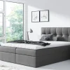 Boxspringbett Schlafzimmerbett CARMEN 140x200cm Anthrazit