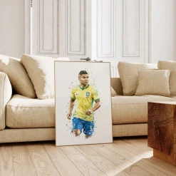 Brasilien Fussball Poster · Geschenkidee · Aquarell Sport Wandbild · Deko Pri