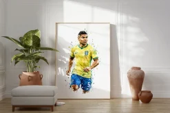 Brasilien Fussball Poster · Geschenkidee · Aquarell Sport Wandbild · Deko Pri