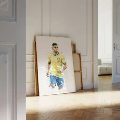 Brasilien Fussball Poster · Geschenkidee · Aquarell Sport Wandbild · Deko Pri