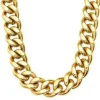 breite Herren Halskette Panzerkette goldfarbig 50 cm Edelstahl LS2191-1/2