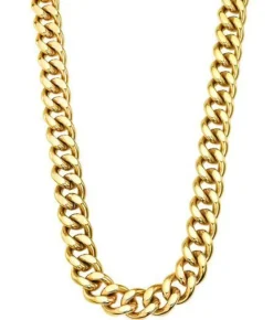 breite Herren Halskette Panzerkette goldfarbig 50 cm Edelstahl LS2191-1/2