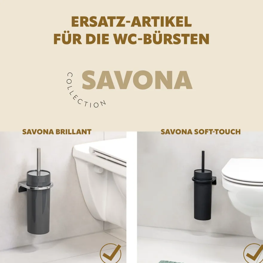 bremermann Bad-Serie SAVONA - Ersatzbürstenköpfe Set, schwarz