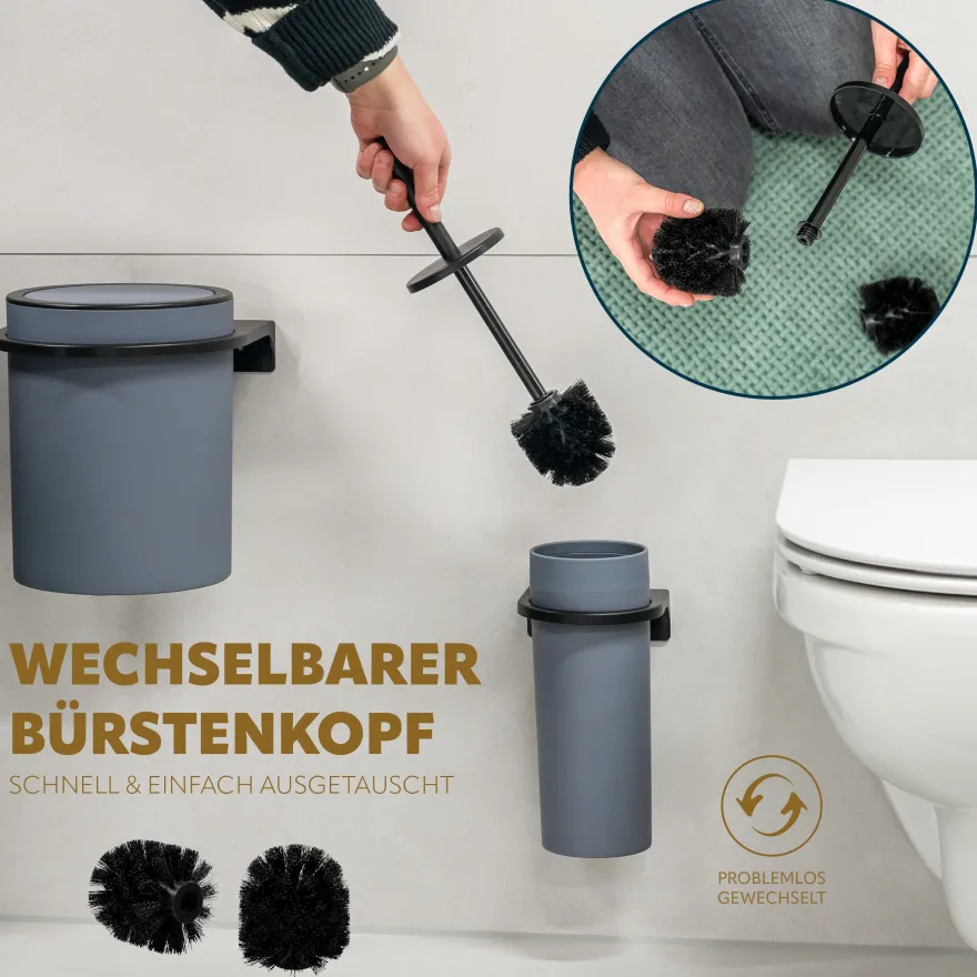 bremermann Bad-Serie SAVONA - Ersatzbürstenköpfe Set, schwarz