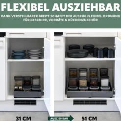 bremermann Teleskopschublade zum Kleben oder Bohren, Breite von 31-51 cm grau