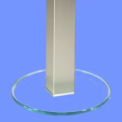 BRI-B1H Beistelltisch rund/ quadratisch Glas 50cm Höhe Säule echt Edelstahl ab Werk