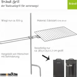 Brändi Grill - der praktische Grill für unterwegs - Rucksackgrill