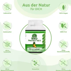 Bromelain mit 2000 GDU/ g / 4000 F.I.P./ g - 500 mg / 120 Kapseln Bio Protect