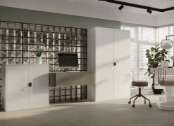 Büroschrank Aktenschrank XXL Metallschrank 185 cm x 115 cm x 40 cm Farbe: Weiß