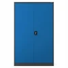 Büroschrank Aktenschrank XXL Metallschrank 185 cm x 115 cm x 40 cm Anthrazit-blau