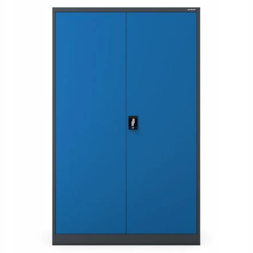 Büroschrank Aktenschrank XXL Metallschrank 185 cm x 115 cm x 40 cm Anthrazit-blau