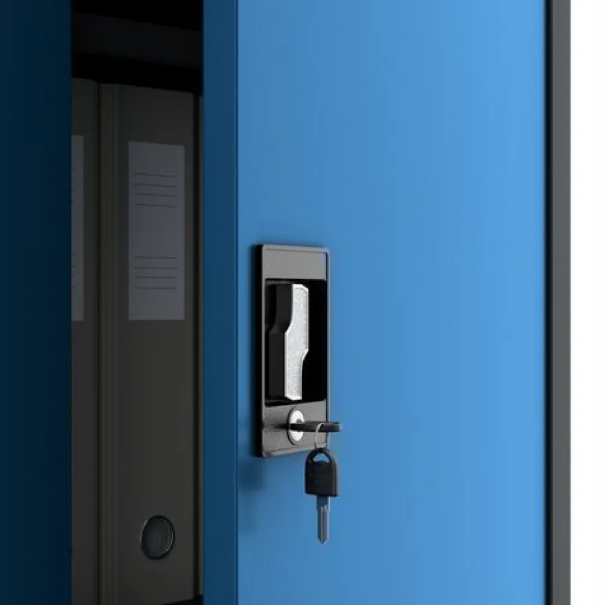 Büroschrank Aktenschrank XXL Metallschrank 185 cm x 115 cm x 40 cm Anthrazit-blau