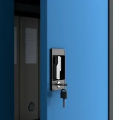 Büroschrank Aktenschrank XXL Metallschrank 185 cm x 115 cm x 40 cm Anthrazit-blau