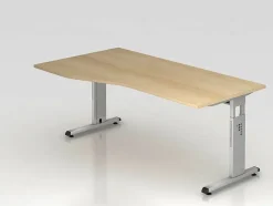 Büro Schreibtisch 180x100 cm Freiform Modell OS18 höheneinstellbar