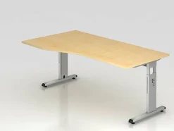 Büro Schreibtisch 180x100 cm Freiform Modell OS18 höheneinstellbar