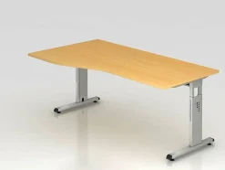 Büro Schreibtisch 180x100 cm Freiform Modell OS18 höheneinstellbar